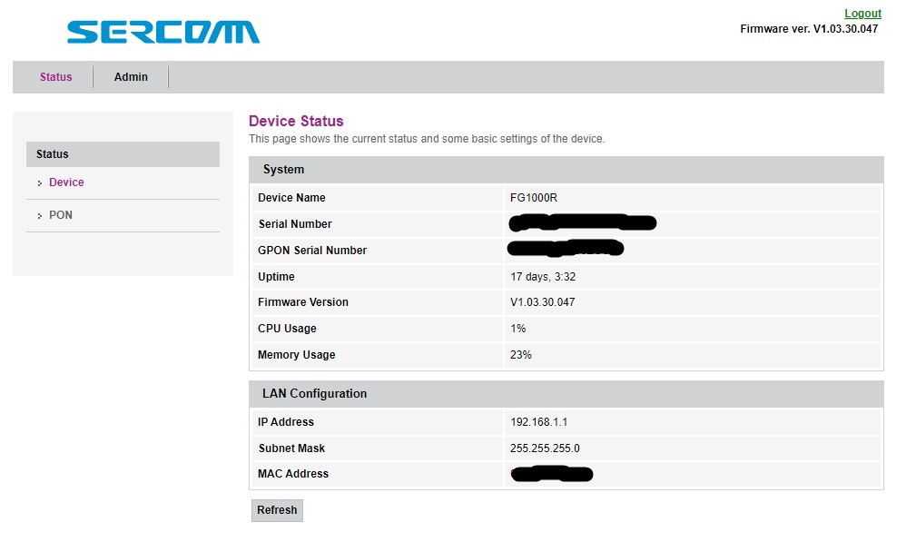 Sercomm FG1000R device